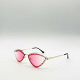 Diamante Cat-Eye Sunglasses in Pink