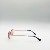 Diamante Cat-Eye Sunglasses in Pink