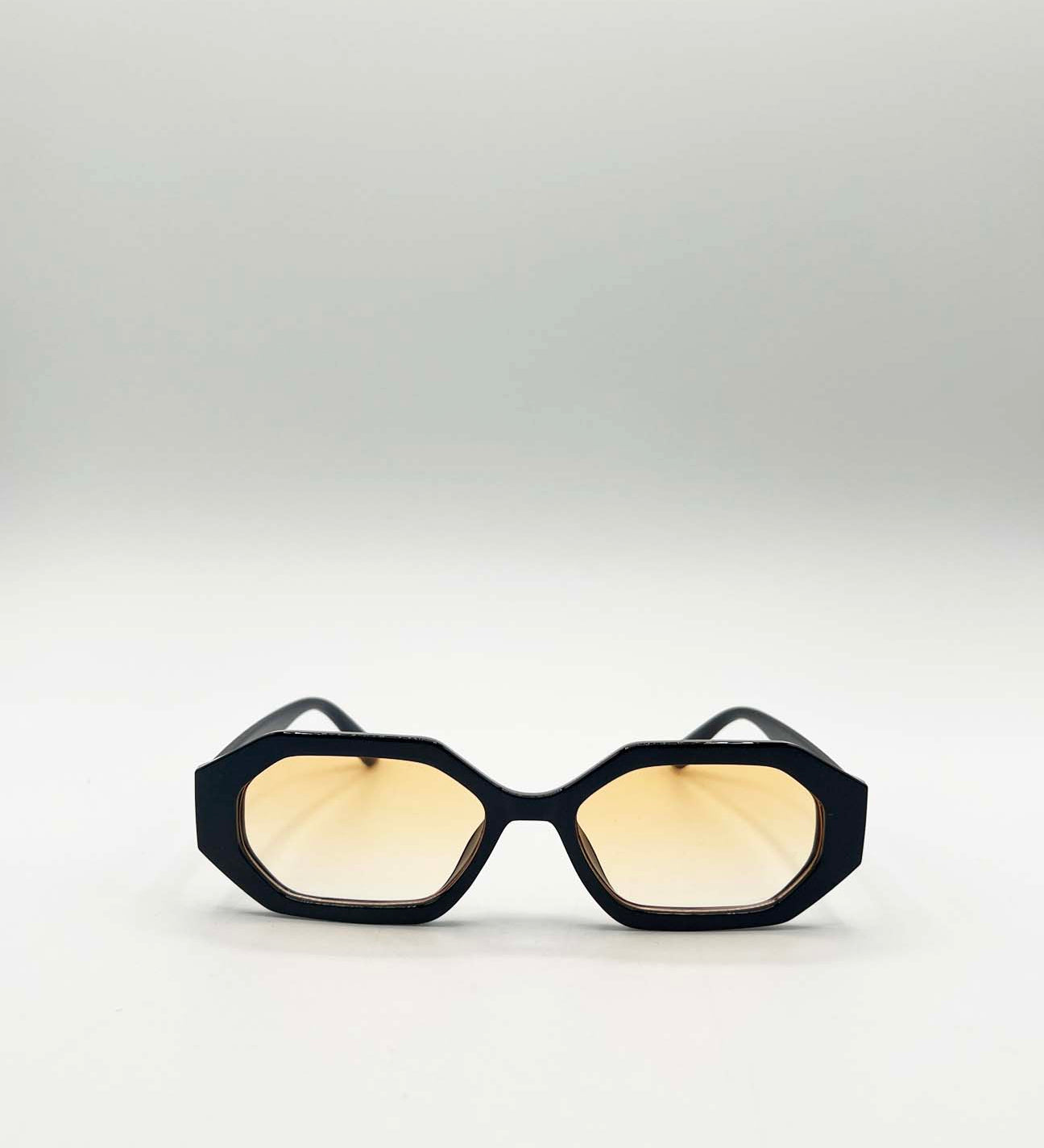 Oval Geomentric Sunglasses in Black Orange - svnx