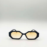 Oval Geomentric Sunglasses in Black Orange - svnx