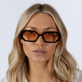 Oval Geomentric Sunglasses in Black Orange - svnx
