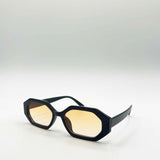 Oval Geomentric Sunglasses in Black Orange - svnx