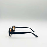 Oval Geomentric Sunglasses in Black Orange - svnx