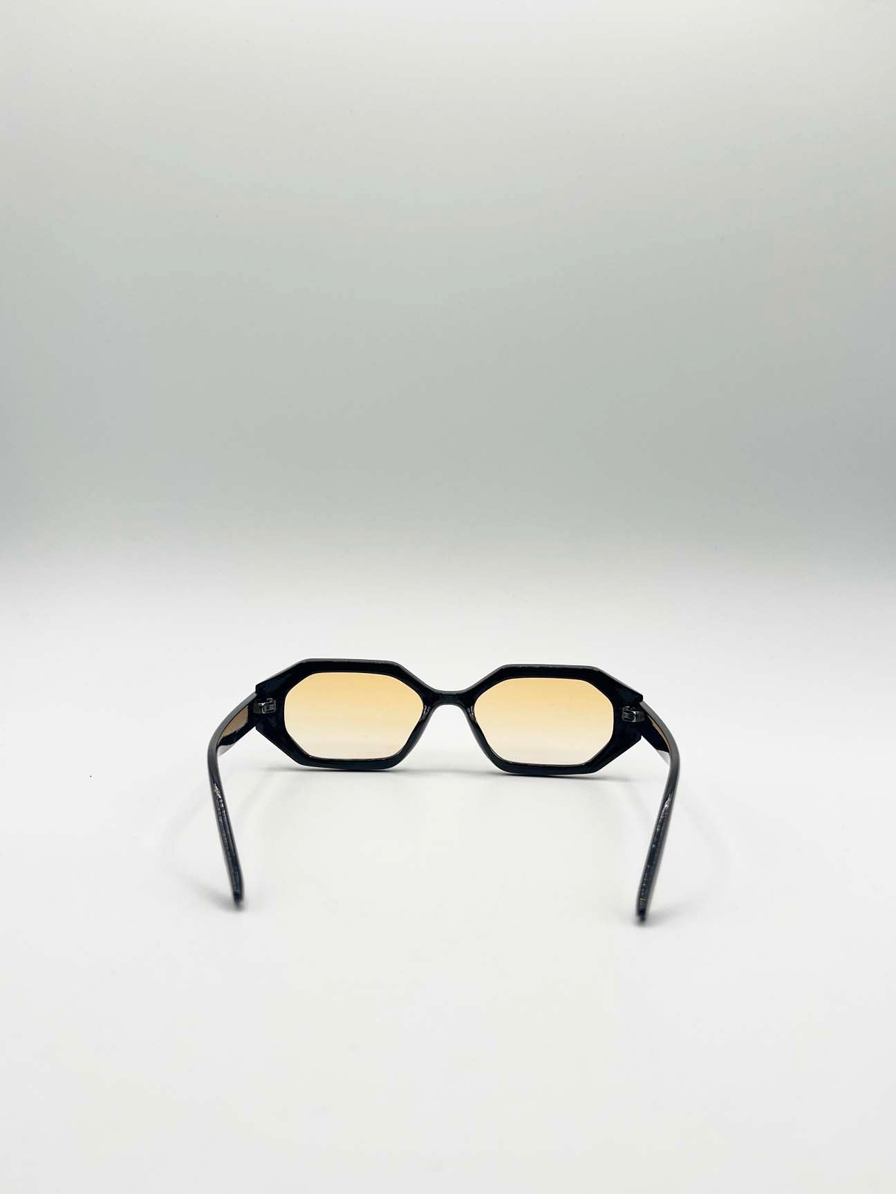 Oval Geomentric Sunglasses in Black Orange - svnx