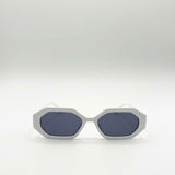 Oval Geomentric Sunglasses in White