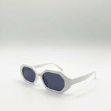 Oval Geomentric Sunglasses in White