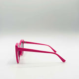 Oversized Round Cat-Eye Sunglasses in Blue Pink