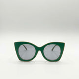 Oversized Round Cat-Eye Sunglasses in Green