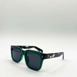 Square Sunglasses in Green Black