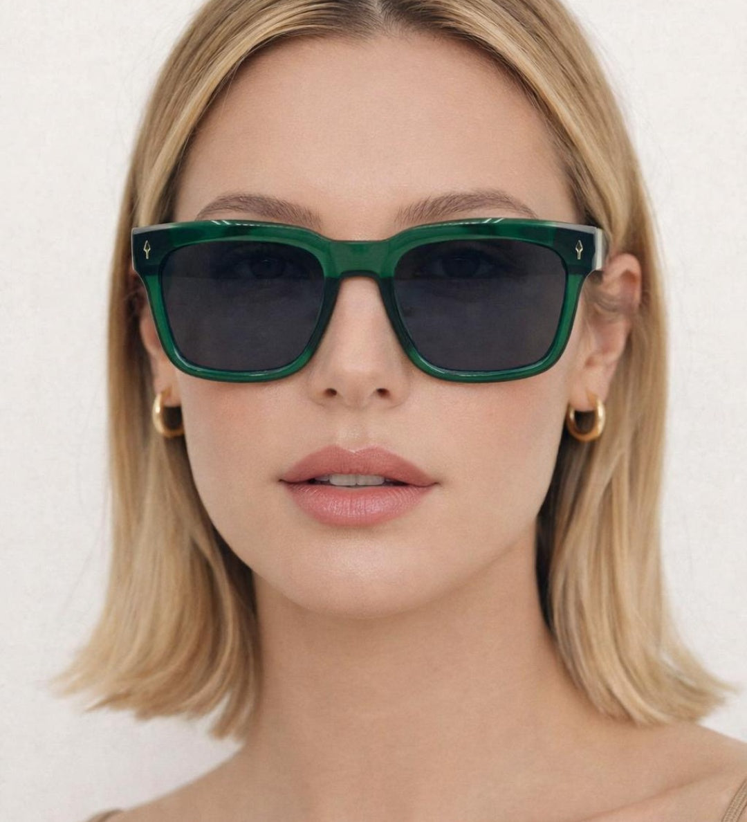 Square Sunglasses in Green Black - svnx