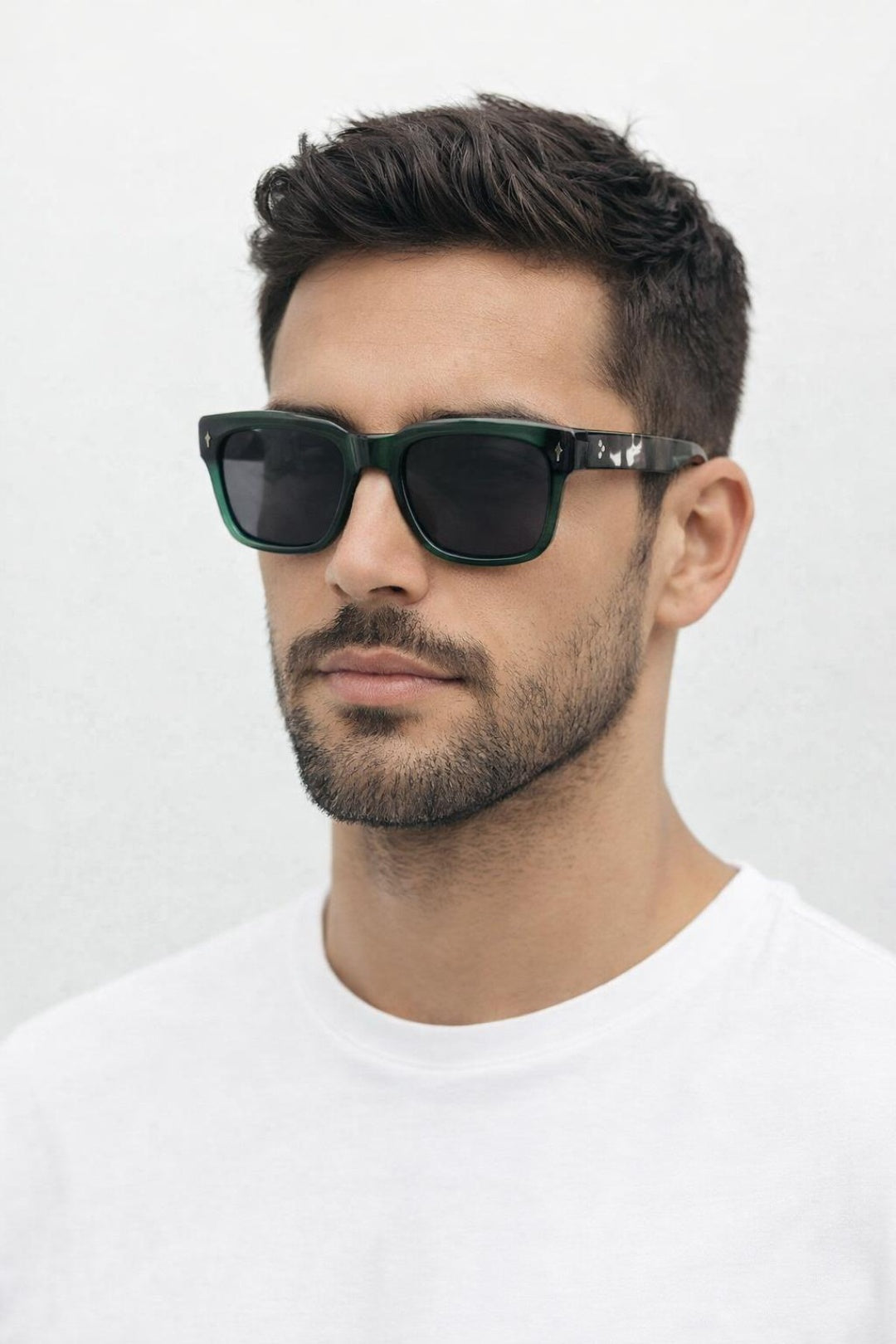 Square Sunglasses in Green Black - svnx