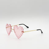 Scallop Heart Sunglasses in Pink