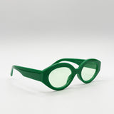 Retro Small Oval Sunglasses Green