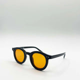 Bold Rounded Sunglasses in Black Orange