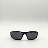 Thin Racer Sunglasses in Black Silver