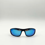 Thin Racer Sunglasses in Black Blue Lens