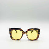 Bold Square Sunglasses in Leopard Yellow