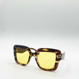 Bold Square Sunglasses in Leopard Yellow