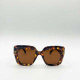 Bold Square Sunglasses in Leopard Brown