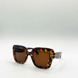 Bold Square Sunglasses in Leopard Brown