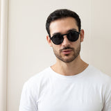 Matte Classic Preppy Sunglasses With Key Hole Nosebridge - svnx