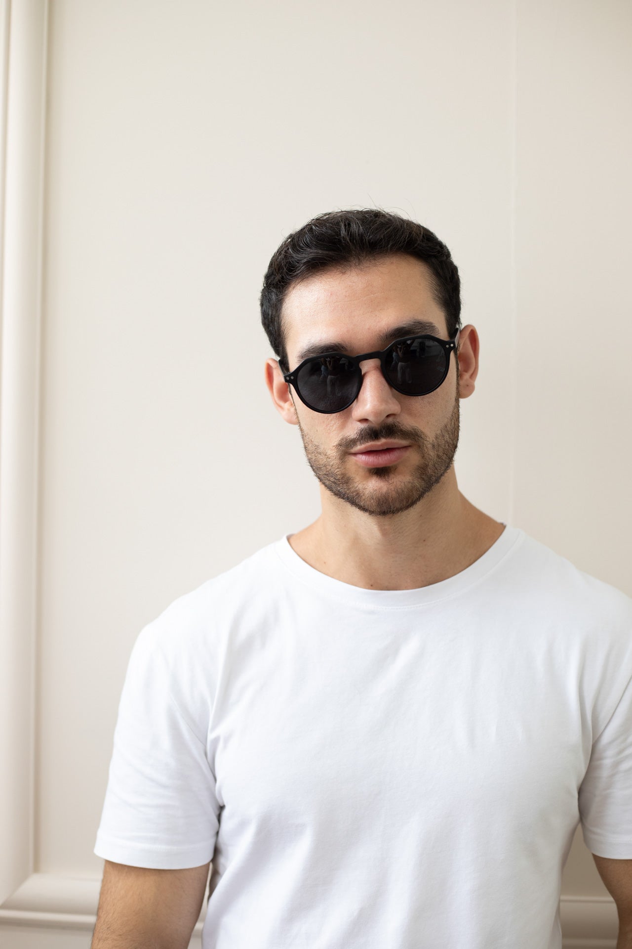 Matte Classic Preppy Sunglasses With Key Hole Nosebridge - svnx