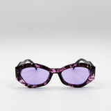 Retro Polygonal Cat-Eye Sunglasses in Purple