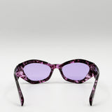 Retro Polygonal Cat-Eye Sunglasses in Purple