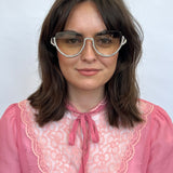 Upper Rimless Pearl Sunglasses in Silver Grey