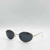 Metal Oval Cat Eye Sunglasses In Black - svnx