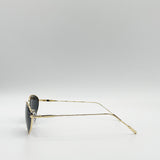 Metal Oval Cat Eye Sunglasses In Black - svnx