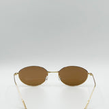 Metal Oval Cat Eye Sunglasses In Brown - svnx