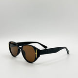 Round Cat Eye Detail Sunglasses In Black - svnx