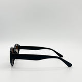 Round Cat Eye Detail Sunglasses In Black - svnx