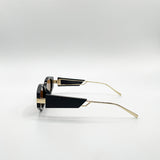Oval Metal Detail Sunglasses In Black