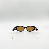 Oval Metal Detail Sunglasses In Black