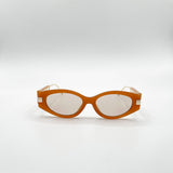 Oval Metal Detail Sunglasses In Orange