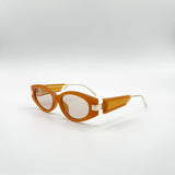 Oval Metal Detail Sunglasses In Orange