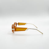 Oval Metal Detail Sunglasses In Orange