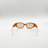 Oval Metal Detail Sunglasses In Orange