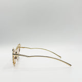 Diamante Cat Eye Sunglasses In Champagne - svnx