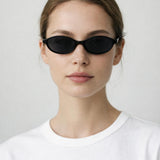 Oval Sunglasses In Black - svnx