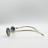 Rimless Oval Sunglasses In Black - svnx
