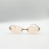 Rimless Oval Sunglasses In Brown