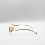 Rimless Oval Sunglasses In Brown