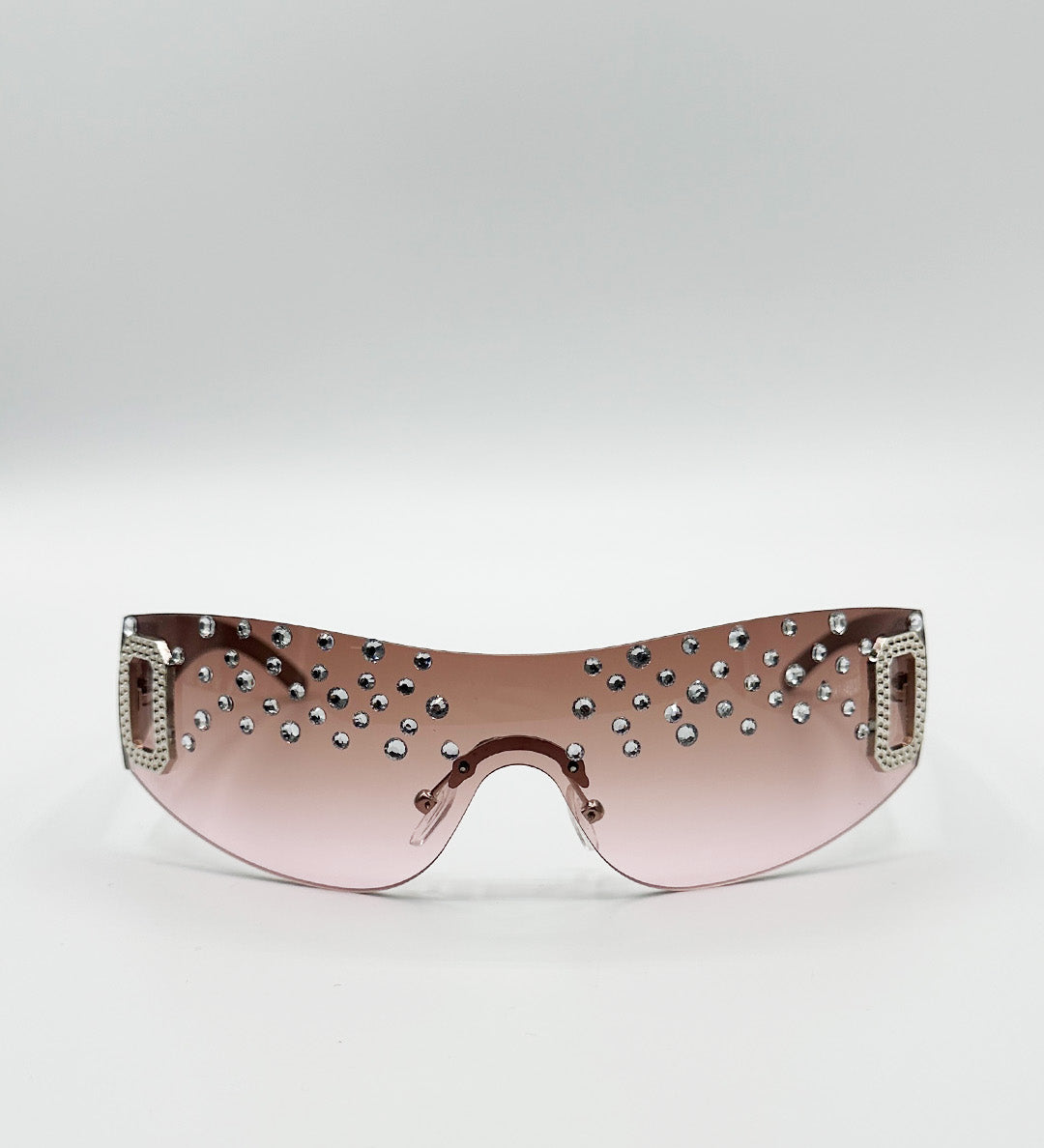 Racer Diamante Sunglasses In Pink - svnx