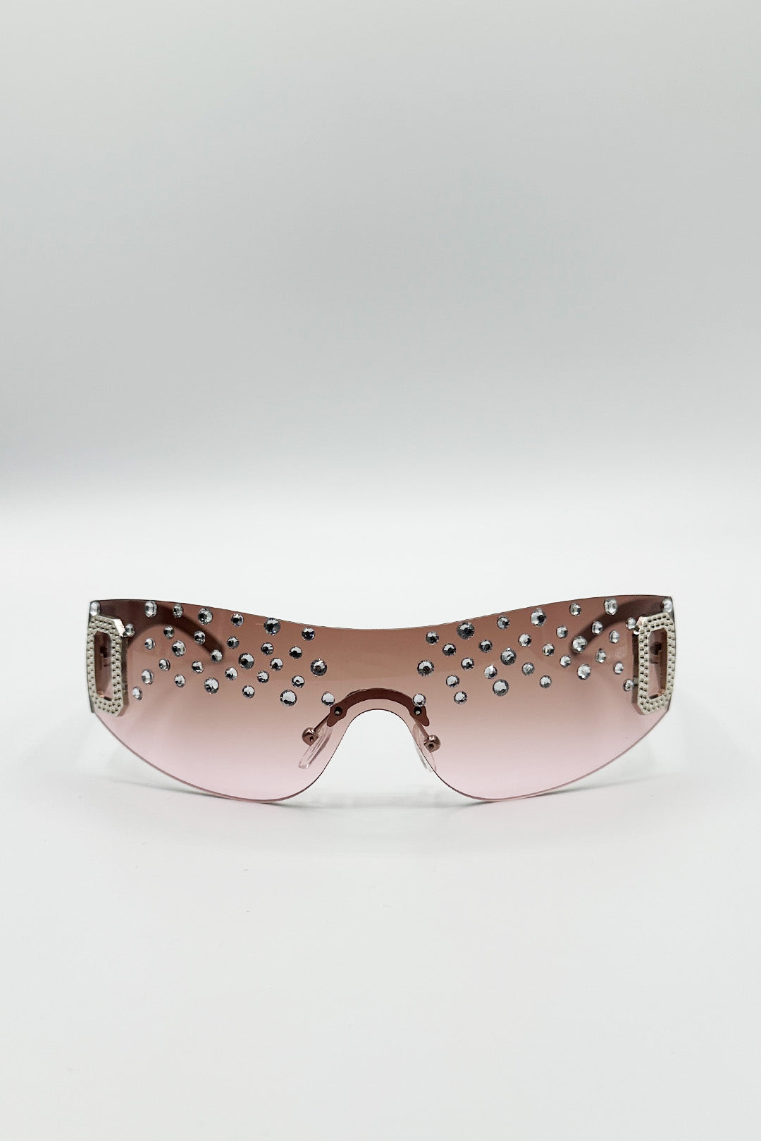 Racer Diamante Sunglasses In Pink - svnx