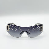 Racer Diamante Sunglasses In Silver