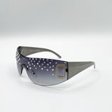 Racer Diamante Sunglasses In Silver