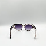 Round Stripe Cat Eye Sunglasses In Black
